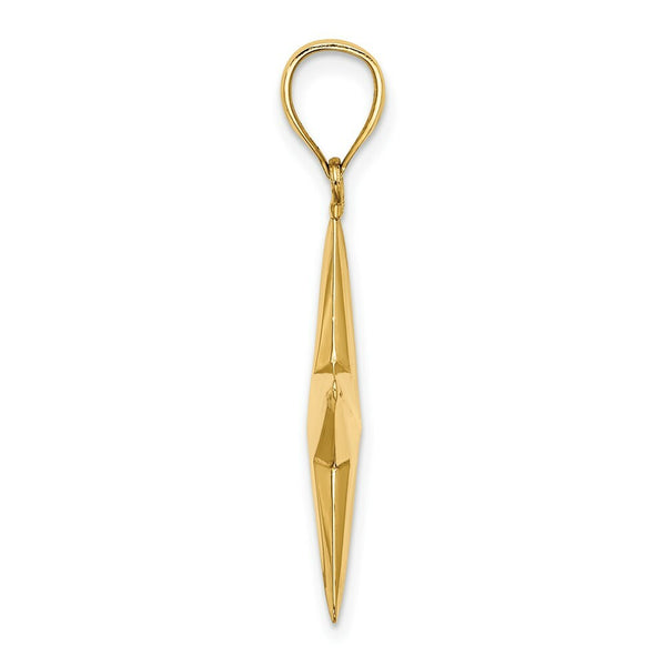14K Yellow Gold 3-D NAUTICAL STAR Charm Pendant