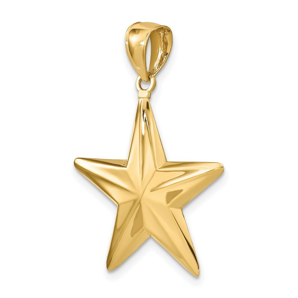 14K Yellow Gold 3-D NAUTICAL STAR Charm Pendant