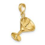 Load image into Gallery viewer, 14K Yellow Gold 3-D &amp; Polished Martini Glass Charm Pendant
