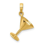 Load image into Gallery viewer, 14K Yellow Gold 3-D &amp; Polished Martini Glass Charm Pendant
