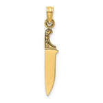 Load image into Gallery viewer, 14K Yellow Gold 3-D &amp; Polished Butcher Knife Charm Pendant
