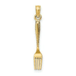 Load image into Gallery viewer, 14K Yellow Gold 3-D &amp; Polished Table Fork Charm Pendant
