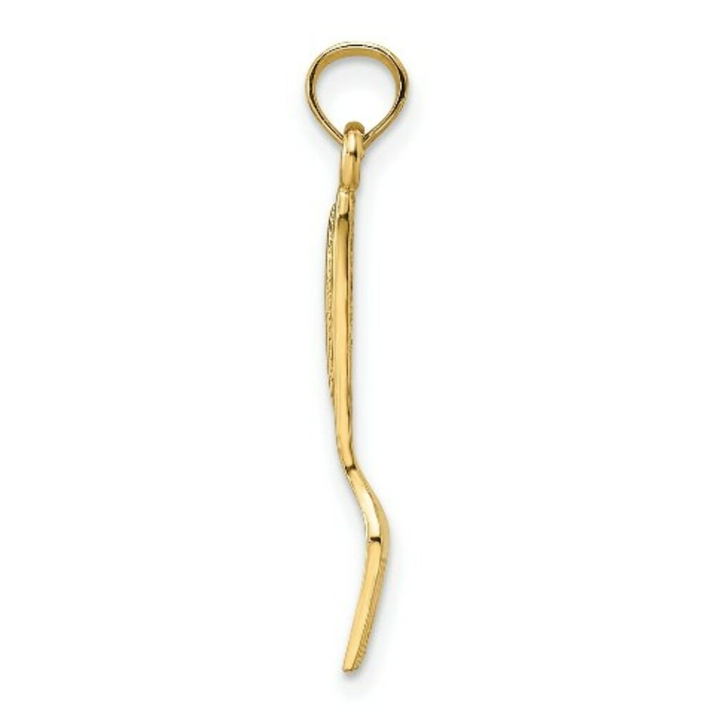 14K Yellow Gold 3-D & Polished Table Fork Charm Pendant
