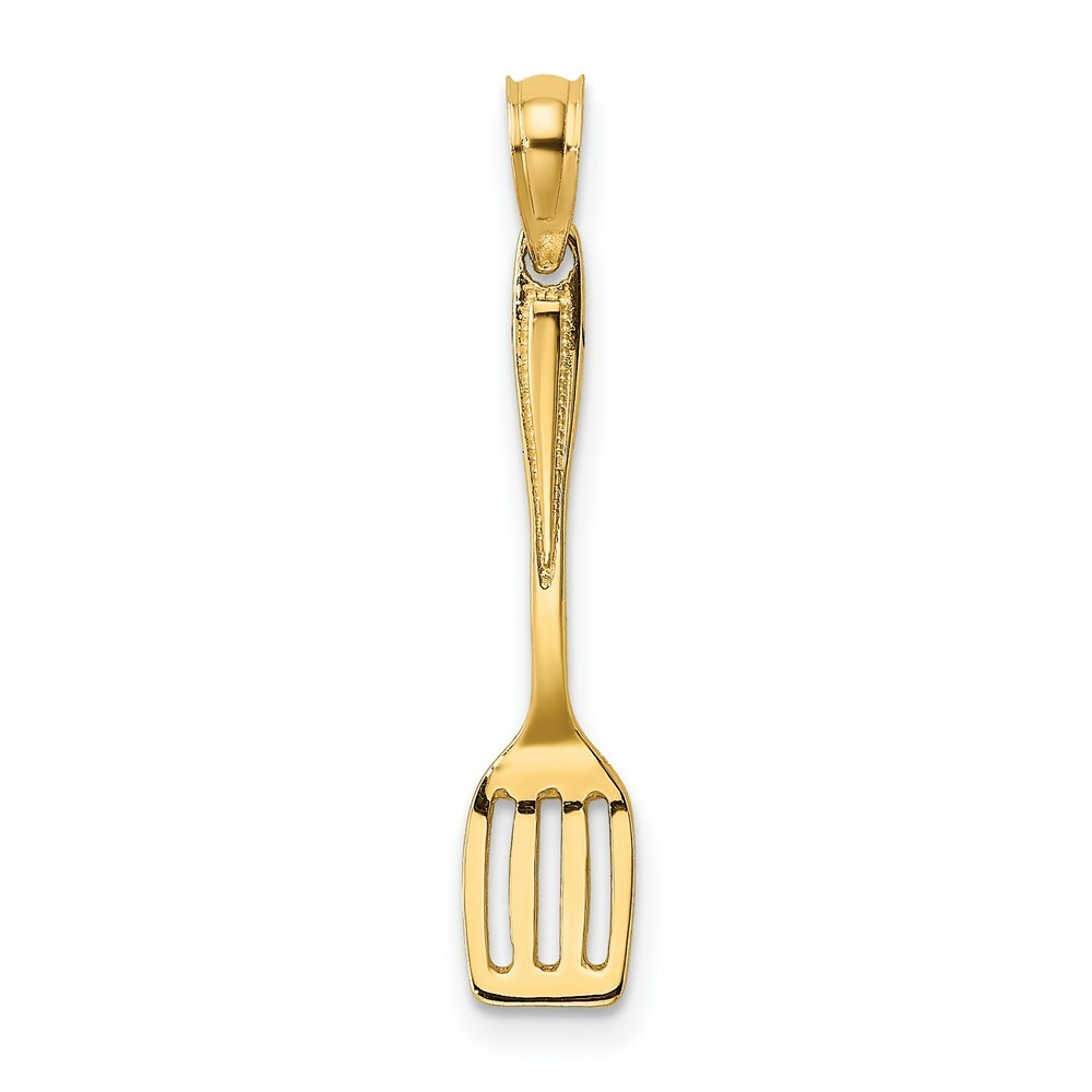 14K Yellow Gold 3-D & Polished Spatula Charm Pendant