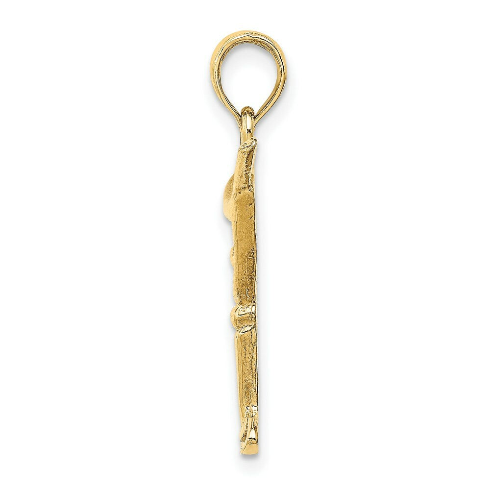 14K Yellow Gold Polished and Cut-Out MARTINI With OLive Charm Pendant