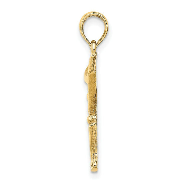 14K Yellow Gold Polished and Cut-Out MARTINI With OLive Charm Pendant