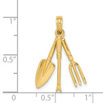 Load image into Gallery viewer, 14K Yellow Gold 3-D Moveable Garden Hand Tool Collection Charm Pendant
