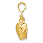 Load image into Gallery viewer, 14K Yellow Gold 3-D Apple With Stem &amp; Leaf Charm Pendant
