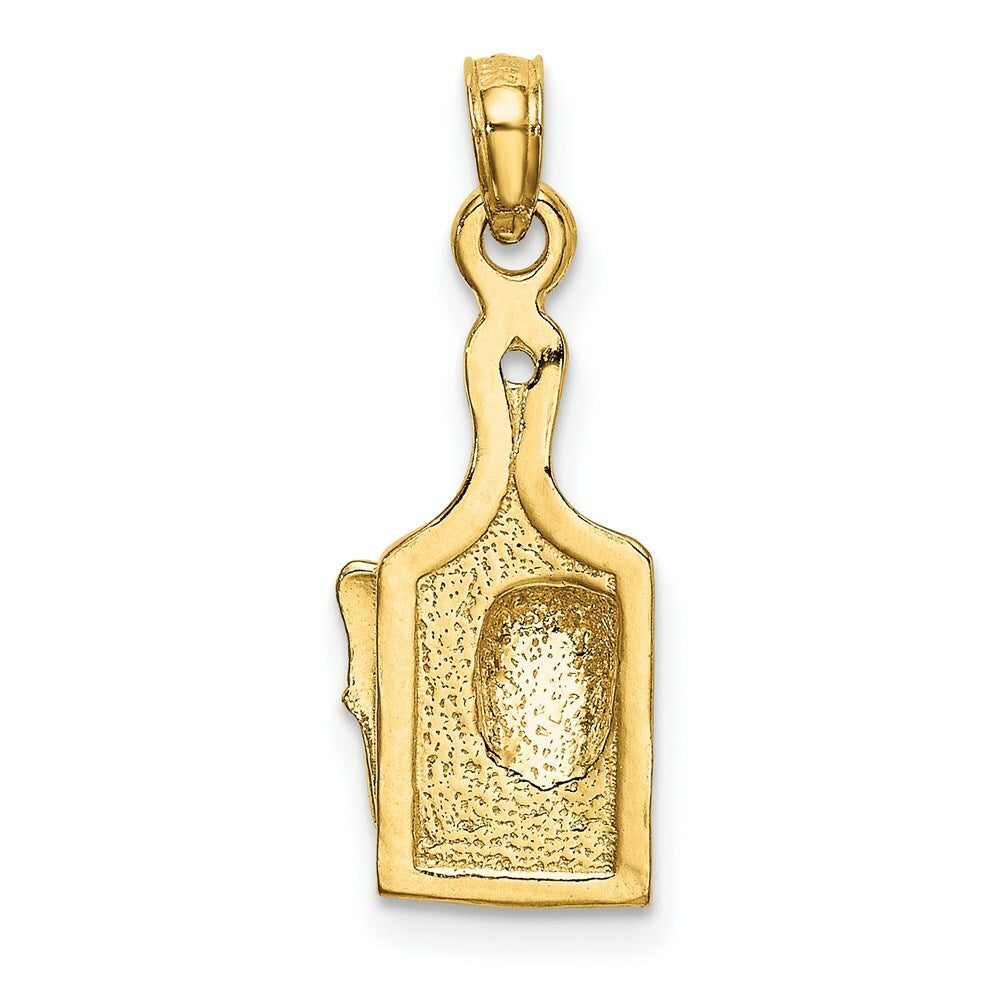 14K Yellow Gold Cheese Board With Knife Charm Pendant