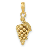 Load image into Gallery viewer, 14K Yellow Gold 3-D Grapes With Stem &amp; Leaf Charm Pendant
