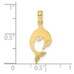 Load image into Gallery viewer, 14K Yellow Gold Flat &amp; Polished Dolphin Charm Pendant
