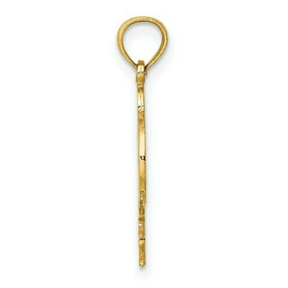 14K Yellow Gold Flat & Polished Dolphin Charm Pendant