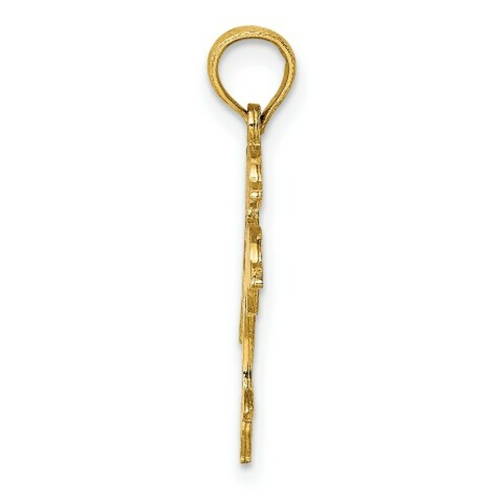 14K Yellow Gold DOUBLE DolphinS RIGHT Charm Pendant