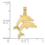 Load image into Gallery viewer, 14K Yellow Gold DOUBLE DolphinS RIGHT Charm Pendant
