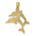 Load image into Gallery viewer, 14K Yellow Gold DOUBLE DolphinS RIGHT Charm Pendant
