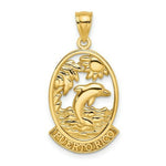 Load image into Gallery viewer, 14K Yellow Gold PUERTO RICO With Dolphin &amp; Sunset In Frame Charm Pendant
