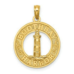 Load image into Gallery viewer, 14K Yellow Gold BOOTHBAY HARBOR Round Frame With Lighthouse Charm Pendant
