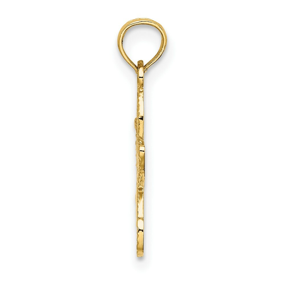 14K Yellow Gold FLAT Starfish Charm Pendant