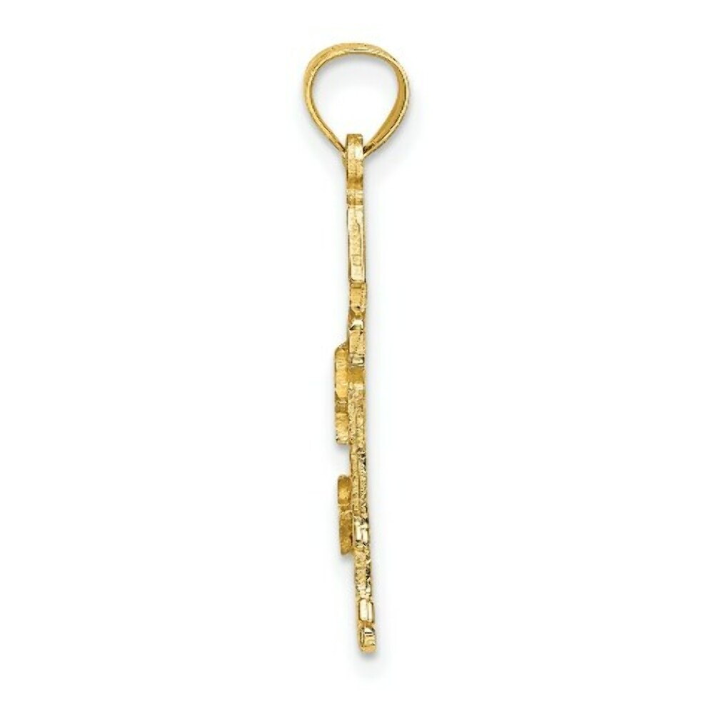 14K Yellow Gold Lighthouse With Seagulls Charm Pendant