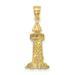 Load image into Gallery viewer, 14K Yellow Gold Lighthouse With Seagulls Charm Pendant
