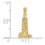Load image into Gallery viewer, 14K Yellow Gold Small LIGHTHOUSE With BUILDING Charm Pendant
