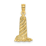 Load image into Gallery viewer, 14K Yellow Gold Small LIGHTHOUSE With BUILDING Charm Pendant
