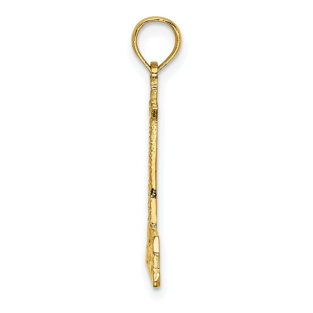 14K Yellow Gold Lighthouse With Building Charm Pendant
