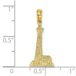 Load image into Gallery viewer, 14K Yellow Gold Lighthouse With Building Charm Pendant
