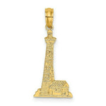 Load image into Gallery viewer, 14K Yellow Gold Lighthouse With Building Charm Pendant
