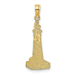 Load image into Gallery viewer, 14K Yellow Gold Flat &amp; Textured Lighthouse Charm Pendant
