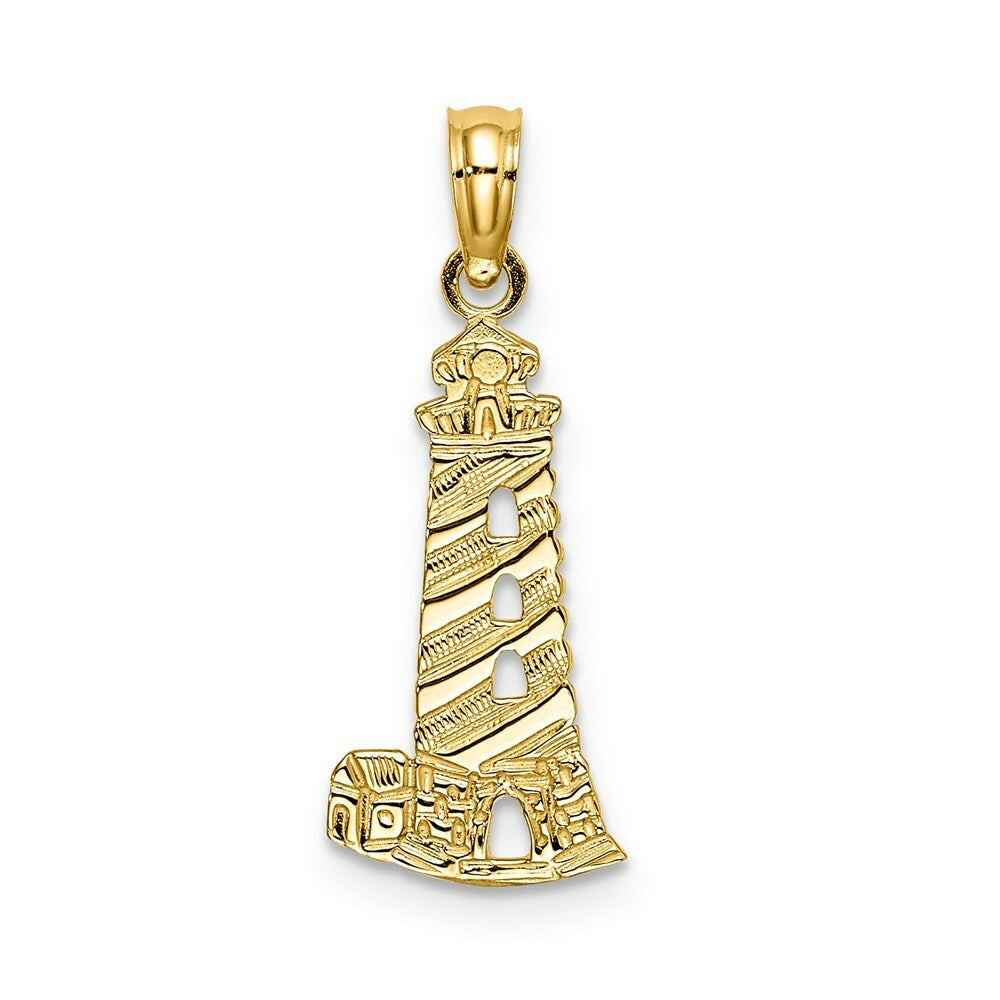 14K Yellow Gold LIGHTHOUSE Charm Pendant