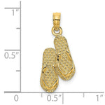 Load image into Gallery viewer, 14K Yellow Gold ANTIGUA, W.I. Double Flip-Flop Charm Pendant
