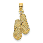 Load image into Gallery viewer, 14K Yellow Gold ANTIGUA, W.I. Double Flip-Flop Charm Pendant
