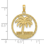 Load image into Gallery viewer, 14K Yellow Gold PUERTO RICO Under Palm Tree In Disk Charm Pendant
