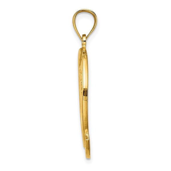 14K Yellow Gold SARASOTA With Dolphin & Sunset Charm Pendant