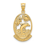 Load image into Gallery viewer, 14K Yellow Gold SARASOTA With Dolphin &amp; Sunset Charm Pendant
