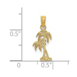 Load image into Gallery viewer, 14K Yellow Gold Textured Double Palm Tree Charm Pendant
