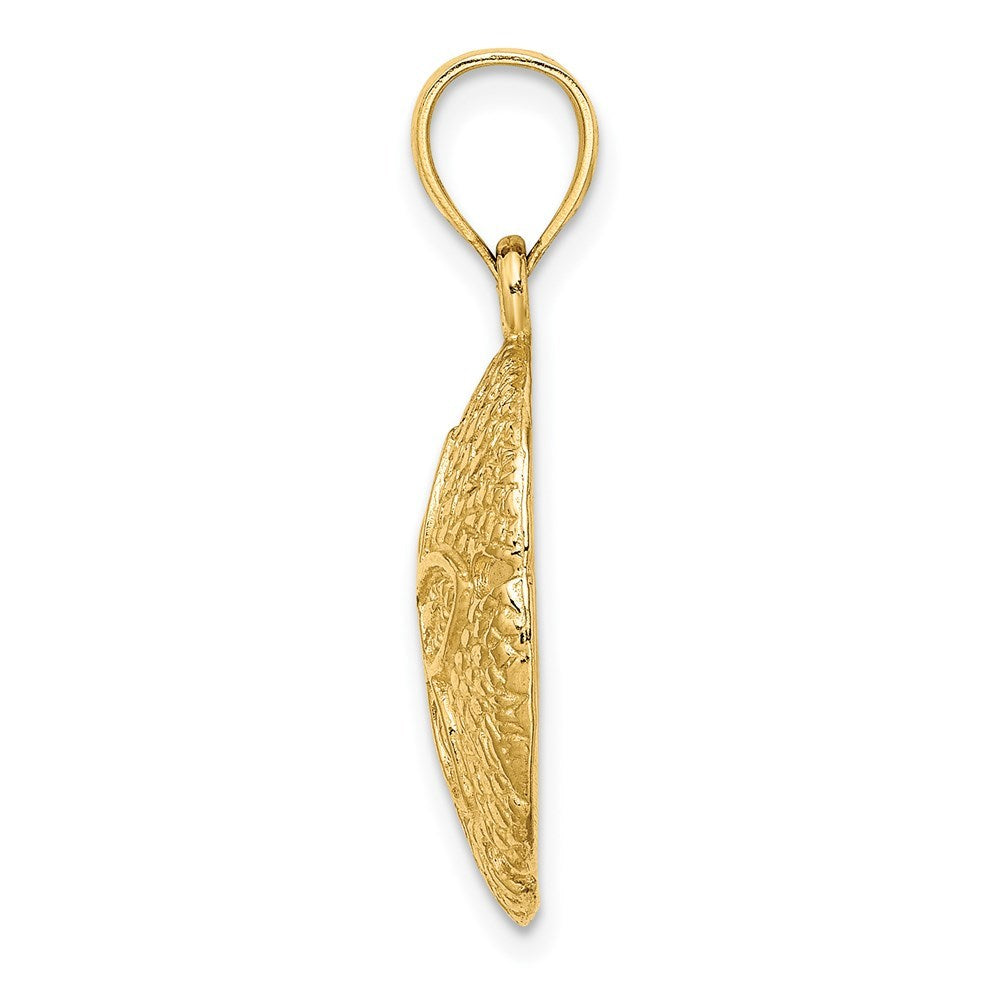 14K Yellow Gold 2-D SAND DOLLAR Charm Pendant