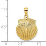 Load image into Gallery viewer, 14K Yellow Gold 2-D SCALLOP SHELL Charm Pendant
