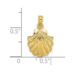 Load image into Gallery viewer, 14K Yellow Gold 2-D SCALLOP SHELL Charm Pendant
