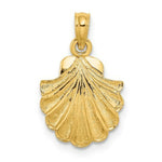 Load image into Gallery viewer, 14K Yellow Gold 2-D SCALLOP SHELL Charm Pendant
