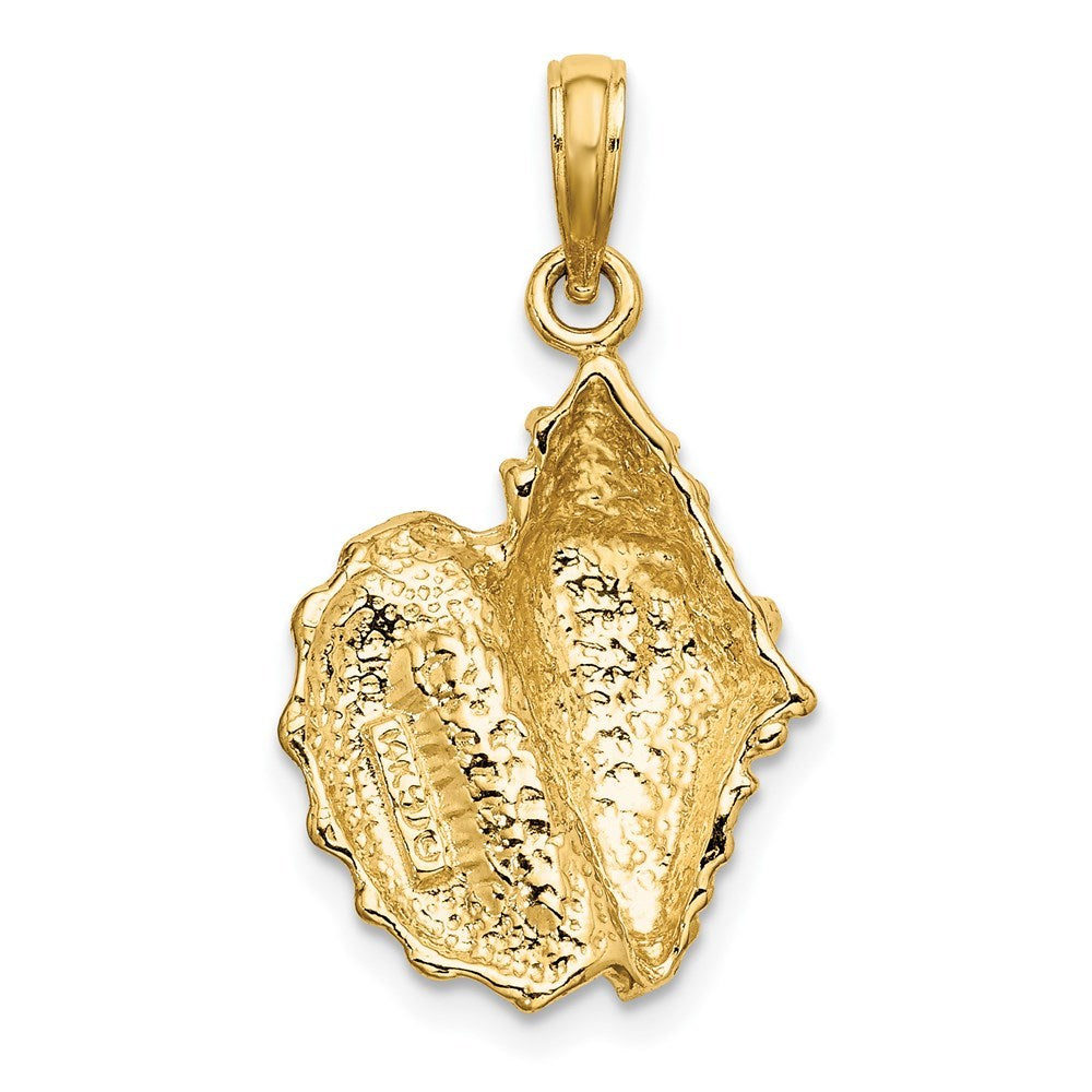 14K Yellow Gold 2-D Conch Shell Charm Pendant