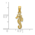 Load image into Gallery viewer, 14K Yellow Gold 2-D Mini SeaHorse Charm Pendant
