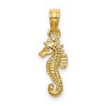 Load image into Gallery viewer, 14K Yellow Gold 2-D Mini SeaHorse Charm Pendant
