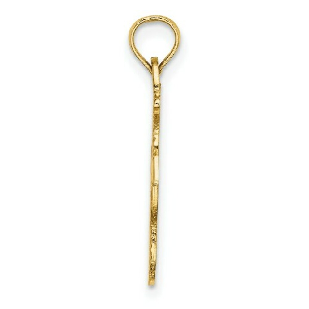 14K Yellow Gold Polished Anchor & Rope Charm Pendant