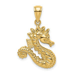 Load image into Gallery viewer, 14K Yellow Gold 2-D SeaHorse Charm Pendant
