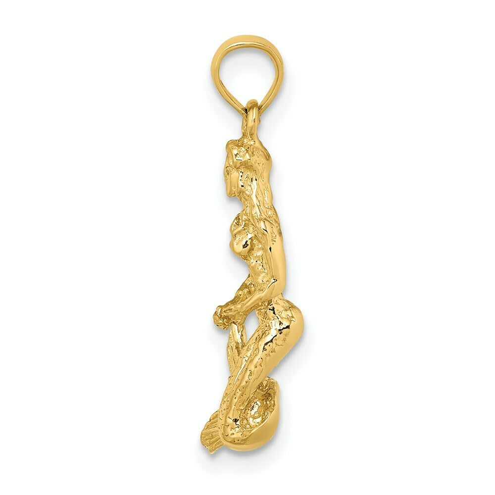 14K Yellow Gold 3-D MERMAID Charm Pendant