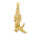 Load image into Gallery viewer, 14K Yellow Gold 3-D MERMAID Charm Pendant
