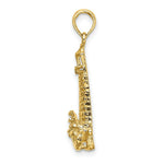 Load image into Gallery viewer, 14K Yellow Gold LIGHTHOUSE With WAVE Charm Pendant
