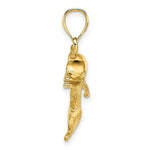 Load image into Gallery viewer, 14K Yellow Gold 2-D Polished and Engraved Open Mouth Dolphin Charm Pendant
